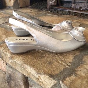 ANNE KLEIN SILVER SANDALS — never been worn!!!